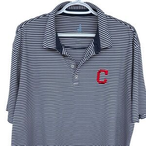 Johnnie-O Prep-Formance Cleveland Guardians Polo Shirt XL Striped Golf Navy MLB